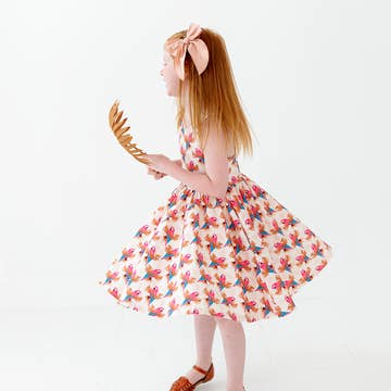 Charlotte Dress in Parrots | Pocket Twirl Dress