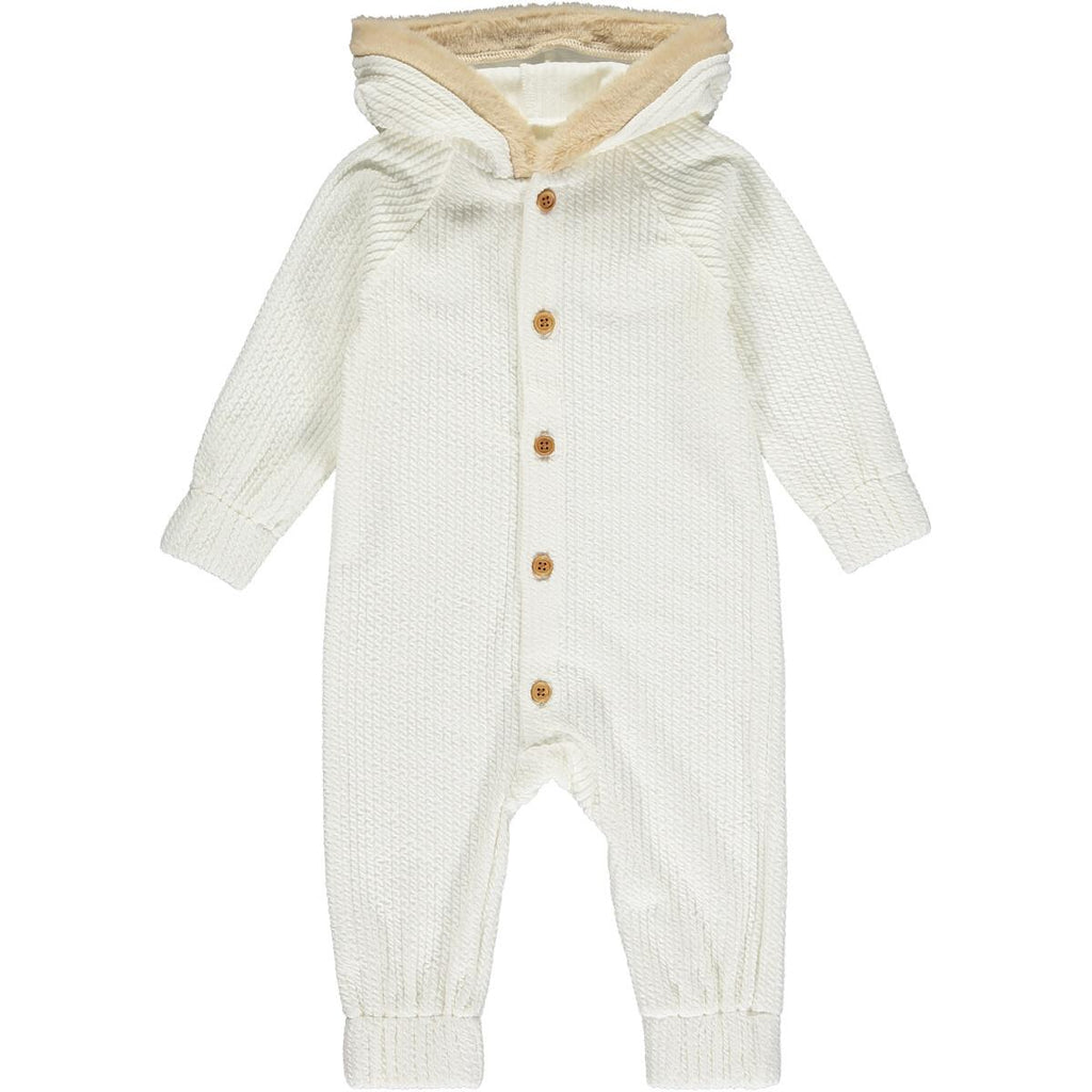 Ivory Bailey Knit Hooded Romper