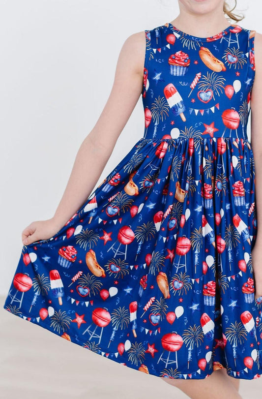 YOU LOOK LIKE THE 4TH OF JULY TANK TWIRL DRESS