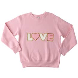 Chenille Lovey Sweatshirt Pink