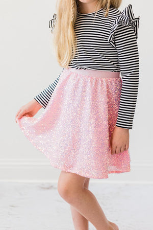 Bubblegum Sequin Twirl Skirt