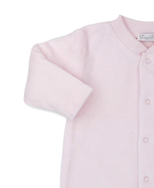 Beary Plaid Pink Velour Footie