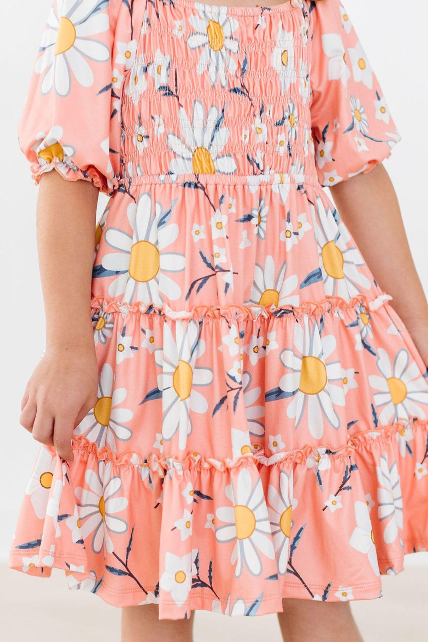 DAISY DARLING SMOCKED RUFFLE DRESS