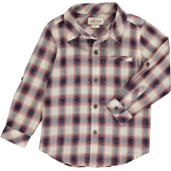 ATWOOD Navy/red/cream plaid woven shirt