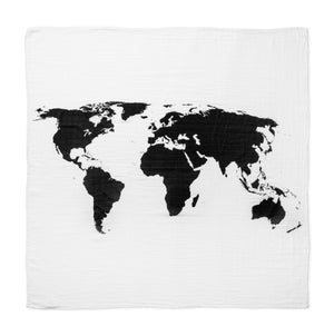 World Map -Swaddle Blanket