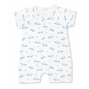 Whale Wishes Short Playsuit- Blue