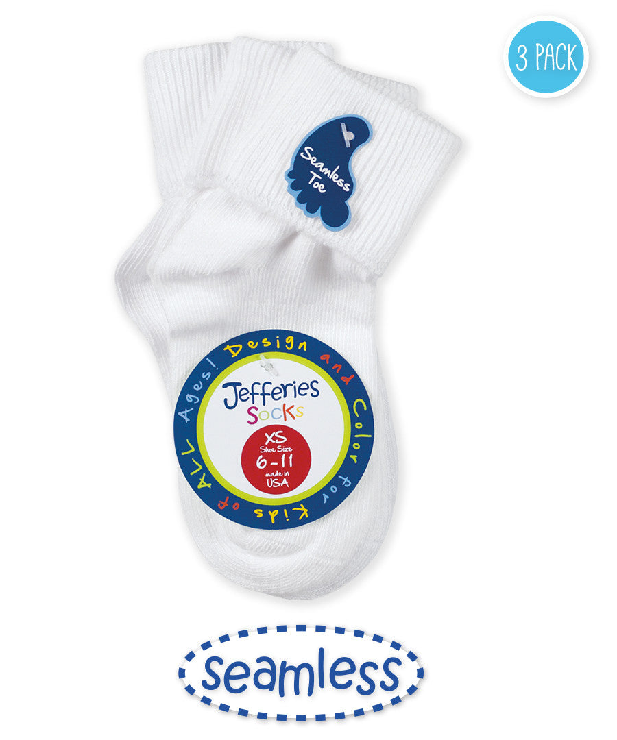 Seamless Turn Cuff Socks 3 Pack 32200