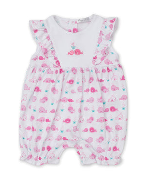 Whale Watch Pink Short Playsuit