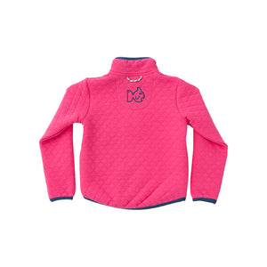 Quilted Zip Pullover shocking pink