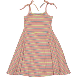 tori dress in pink rib stripe