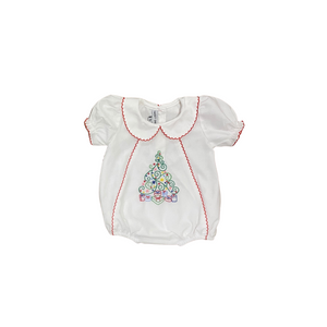 White Embroidered Christmas Tree Bubble