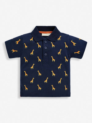 Giraffe Embroidered Polo Shirt
