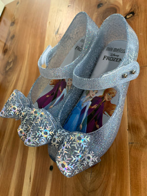 Mini Melissa Frozen Silver Glitter Shoes