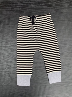 Organic Striped Pant - Black and White