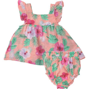 Hibiscus Pinafore and Diaper Cover