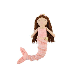 Pink Linen Mermaid Doll