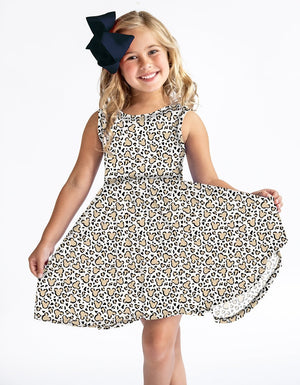 Magical Leopard Sleeveless twirl dress w/pockets