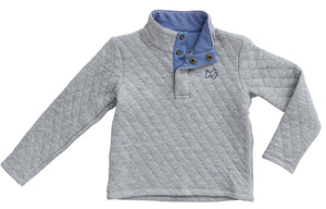 Quilted Quarter Snap Pullover in Igneous Gray