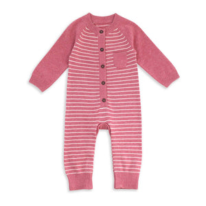 Rose Heather Stripe Sweater Knit Coverall