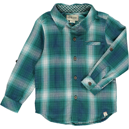 Atwood Woven Teal/Cream Plaid